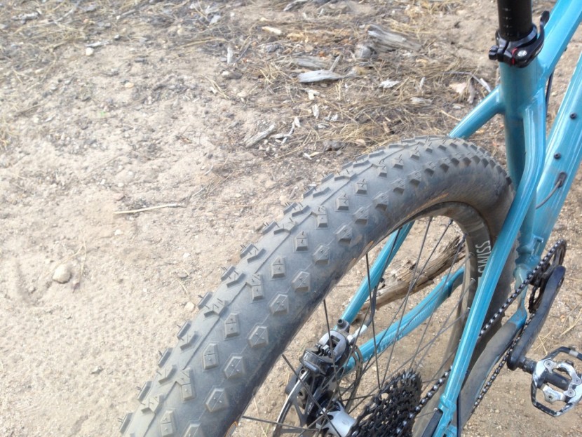 continental mountain king protection 2.6 - this tire looked great after testing, we wore off the little tire...