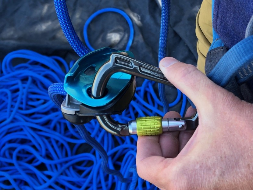 dmm rhino - we tested a screw gate locker, which has no visual indicator...