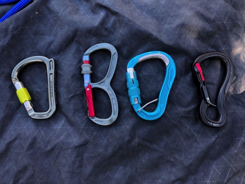locking carabiner - four of the belay specific anti-crossloading &#039;biners we tested for...