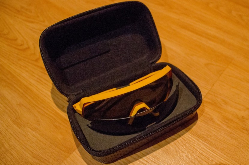 100% glendale - the rigid, zippered storage case includes space for a second lens.