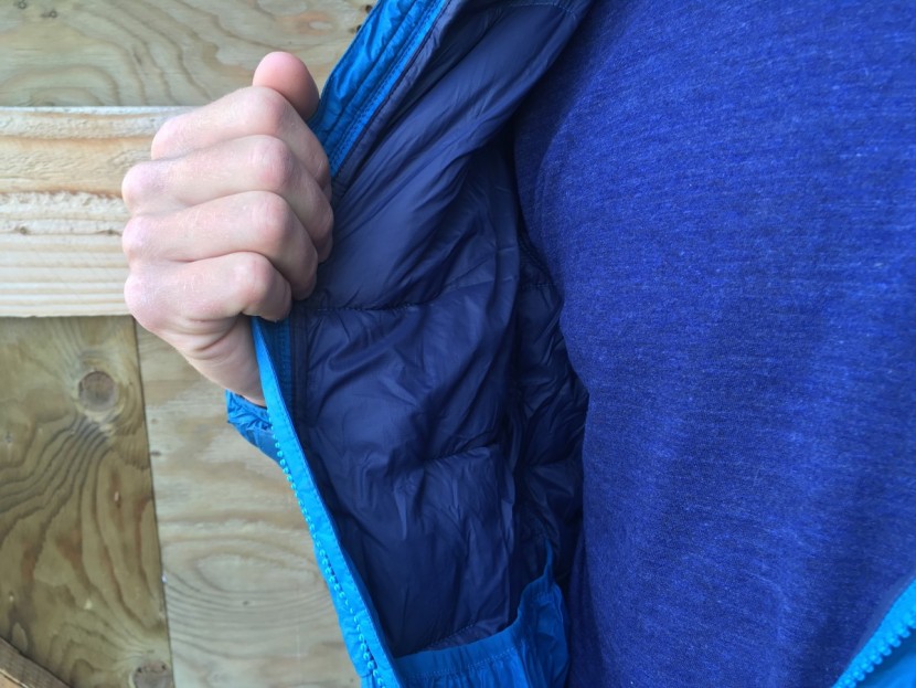 patagonia macro puff hoody - plumafill insulation provides adequate warmth, even when wet.