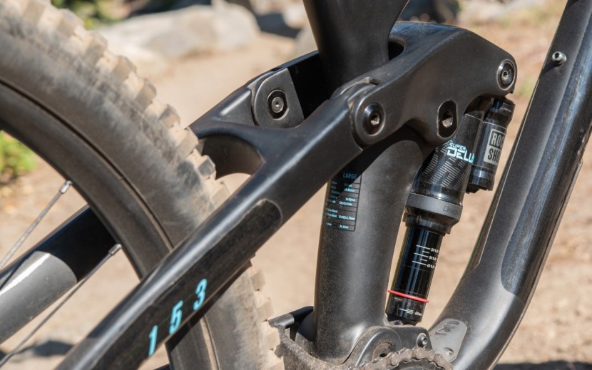 the beefy rocker link and stout rear triangle help create the stiff...