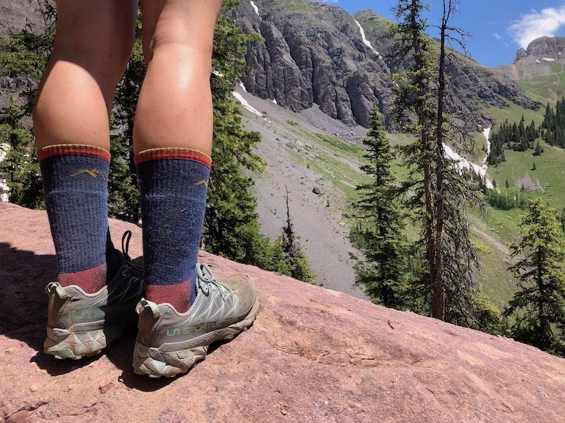 hiking socks - the darn tough cushion works well with both a hiking shoe and boot...
