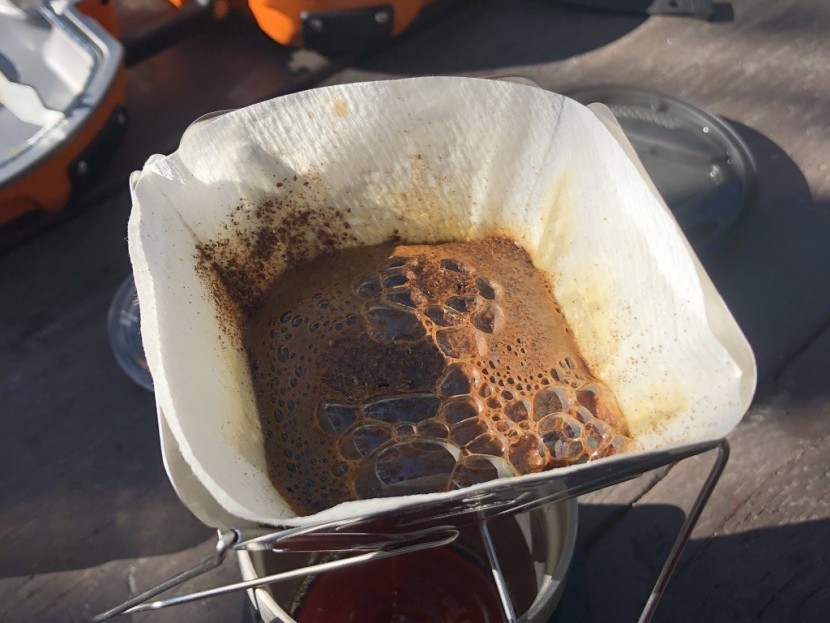 snow peak collapsible coffee drip - we always start our pour-over brews by adding just enough water to...