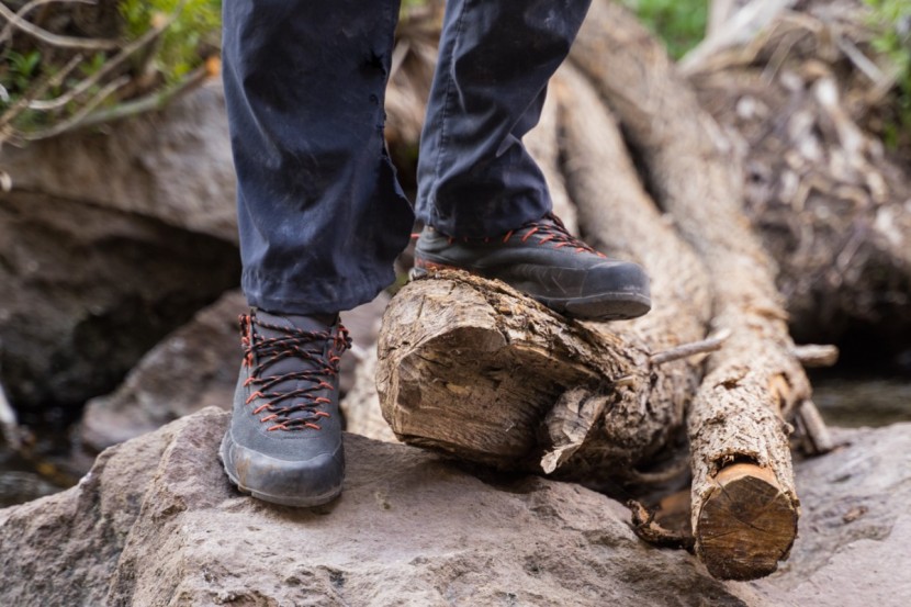 la sportiva tx4 - sticky rubber comes in handy for slippery stream crossings.
