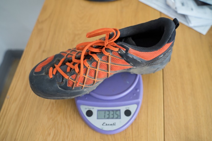 salewa wildfire - these shoes felt heavy clipped to a harness, and the small pull tab...