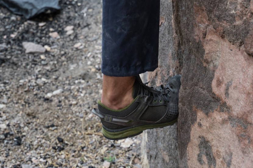 vasque grand traverse - these high volume shoes are difficult to wedge into thinner cracks.