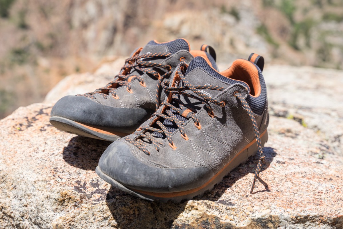 Scarpa Crux Review (Sticky rubber and durable leather uppers are key to a good approach shoe. Some of our testers with...)
