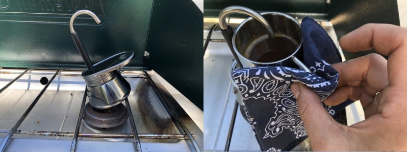 gsi outdoors miniespresso - here you can see the miniespresso falling through the grates of our...