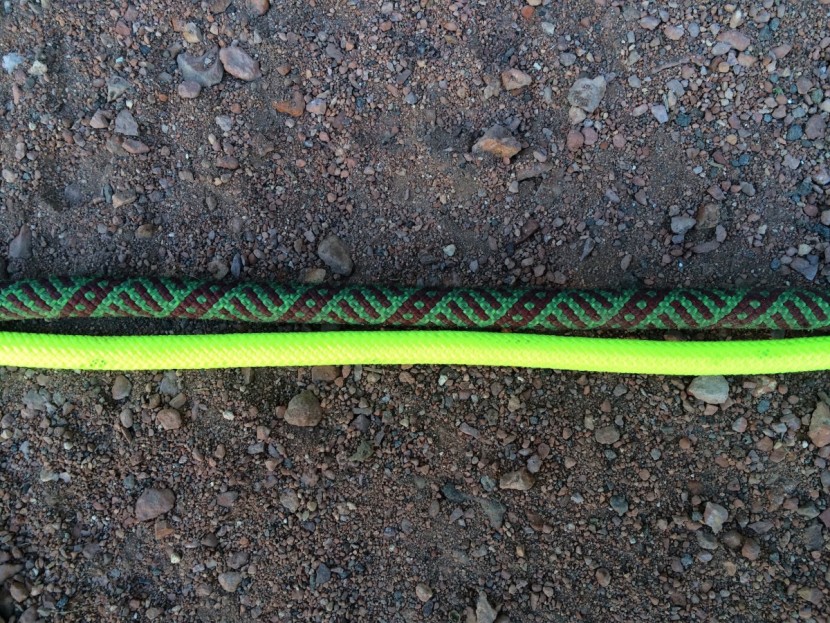 beal dynamic sling - on the top is a sterling 9.5mm climbing rope, and on the bottom is...