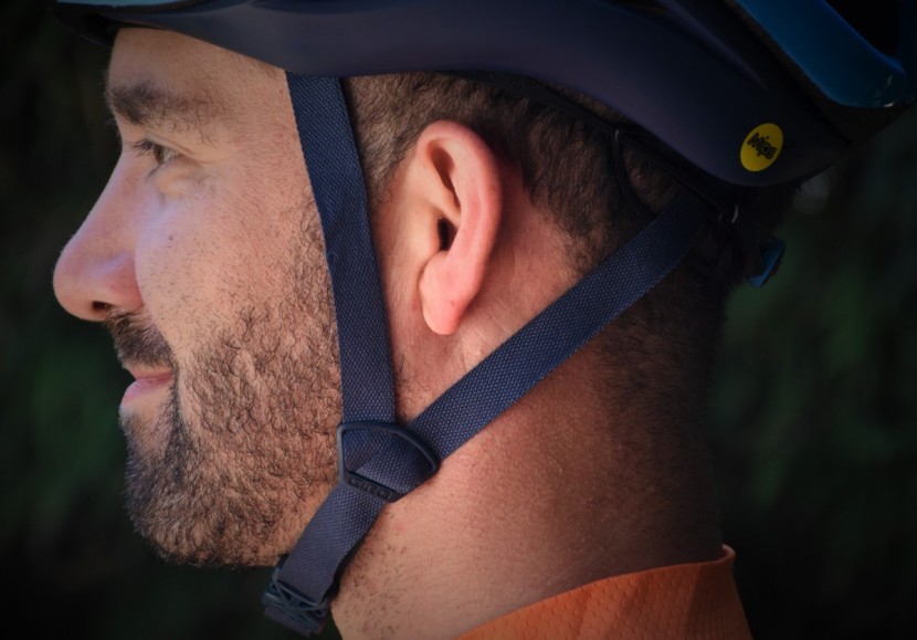 the soft, supple chinstraps with adjustable y-buckles are...