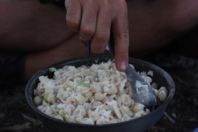 light my fire titanium - aggressive stirring with this tool scratched our teflon pan.