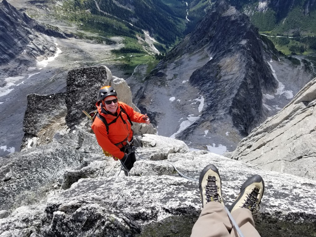 locking carabiner - only a few pitches to go before the summit of the beckey-chouinard...