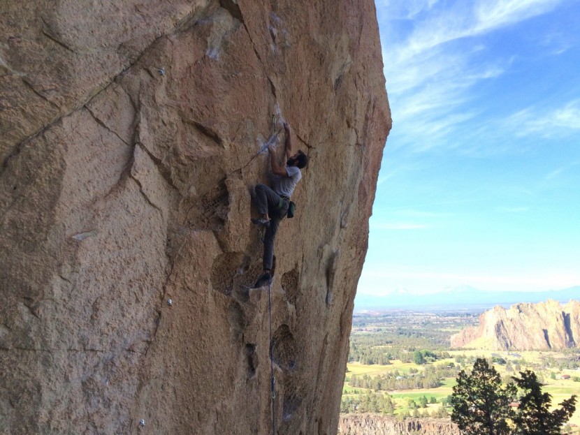 mammut infinity - alon checking out some of the new routes in the marsupials at smith...