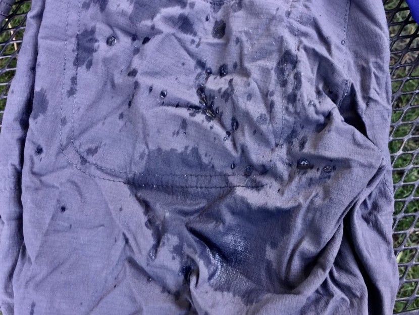 prana revenna - water soaks in quickly for this pair.