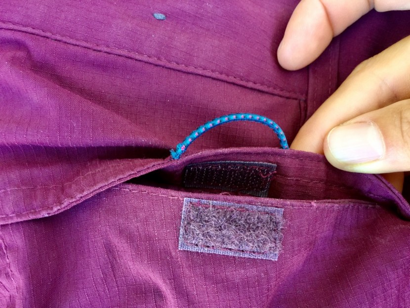 columbia silver ridge stretch ii for women - one of the rear pockets shown in detail. you can see how the...