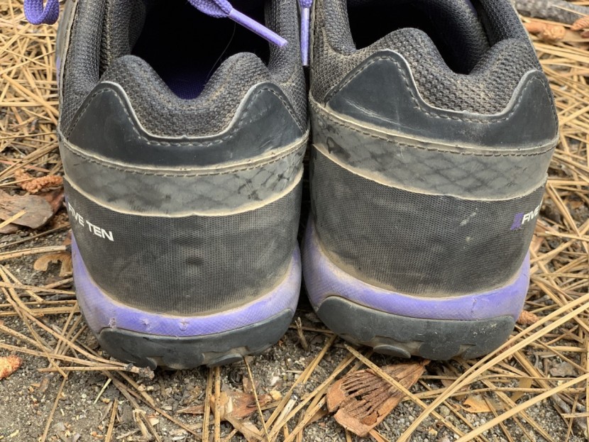 five ten freerider contact for women - scarring on the heel because of our foot slipping off the pedal.