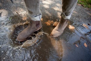 We love splashing through puddles in pseudo-dress shoes
