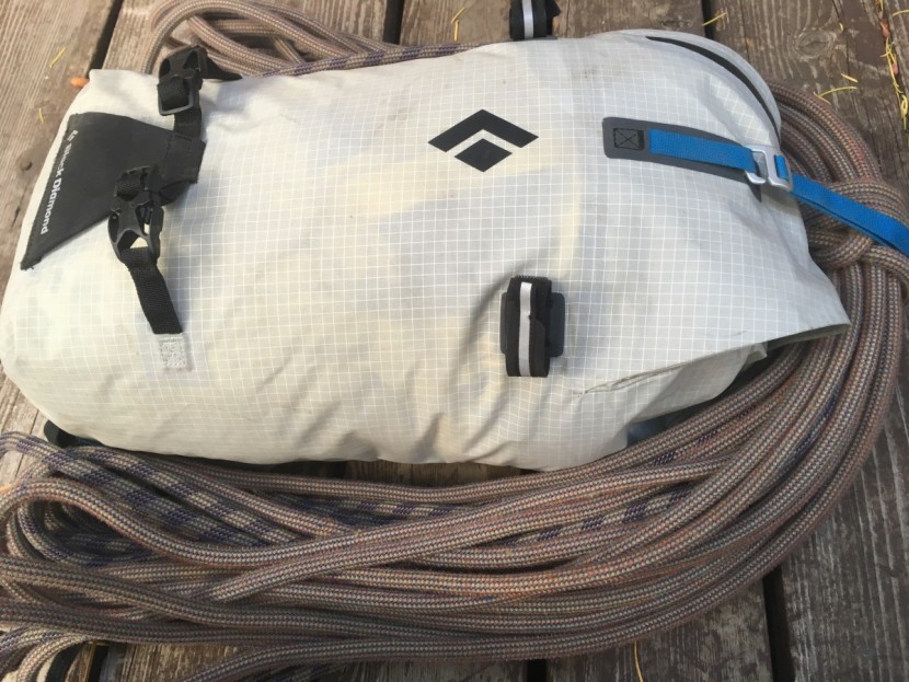 black diamond blitz 20 - no side attachment points make stabilizing a rope difficult.