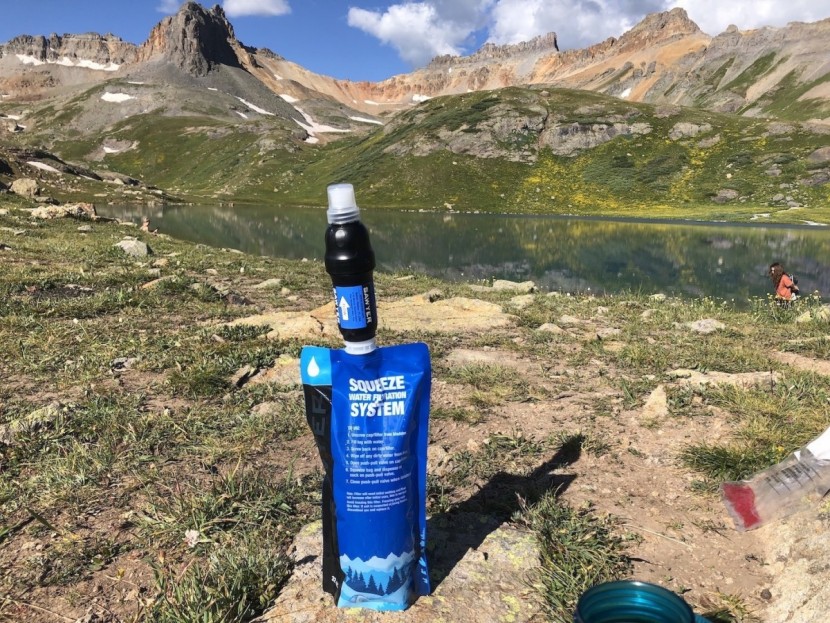 sawyer squeeze - a look at one simple set-up. simply fill the bag, and screw on the...