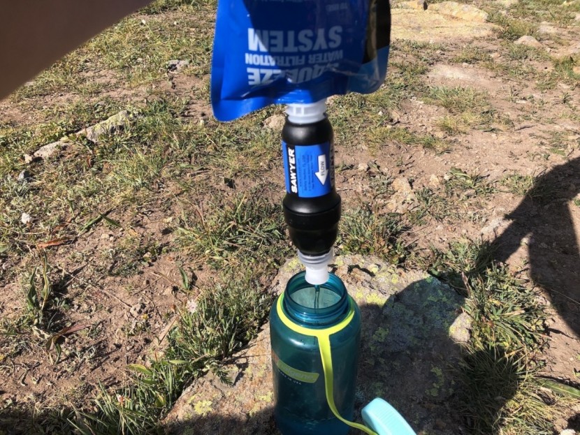 sawyer squeeze - the flow rate is decent, offering a liter of water in under a...