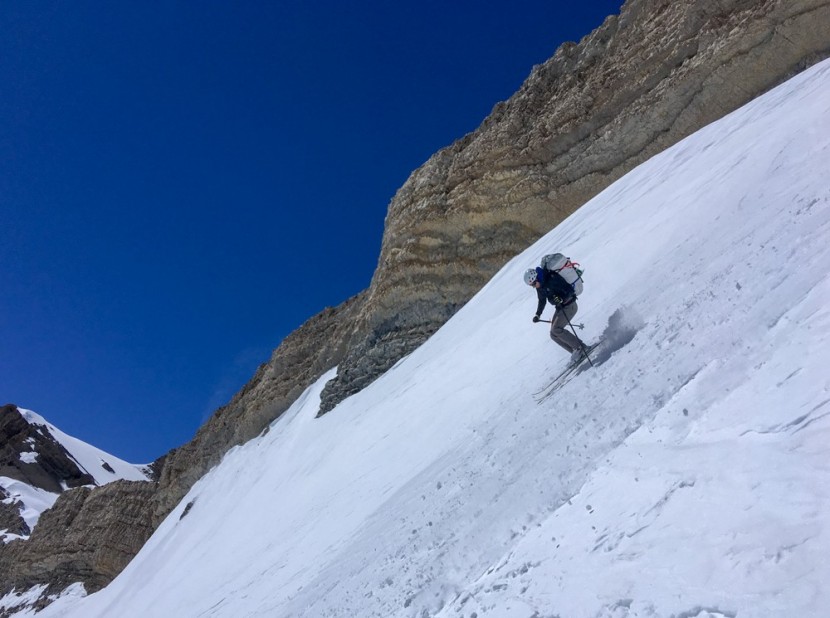 backcountry skis - firm snow ski testing, with giant packs, right on the border between...