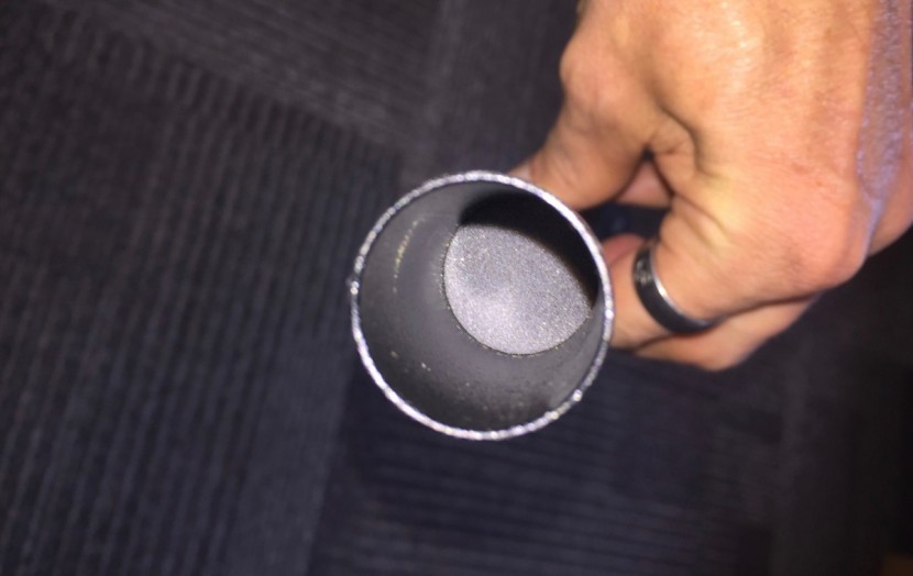 mountain bike handlebars - the vibrocore foam is clearly visible inside the oozy trail...