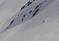 The Explorer finding speed and fun turn in spring corn snow