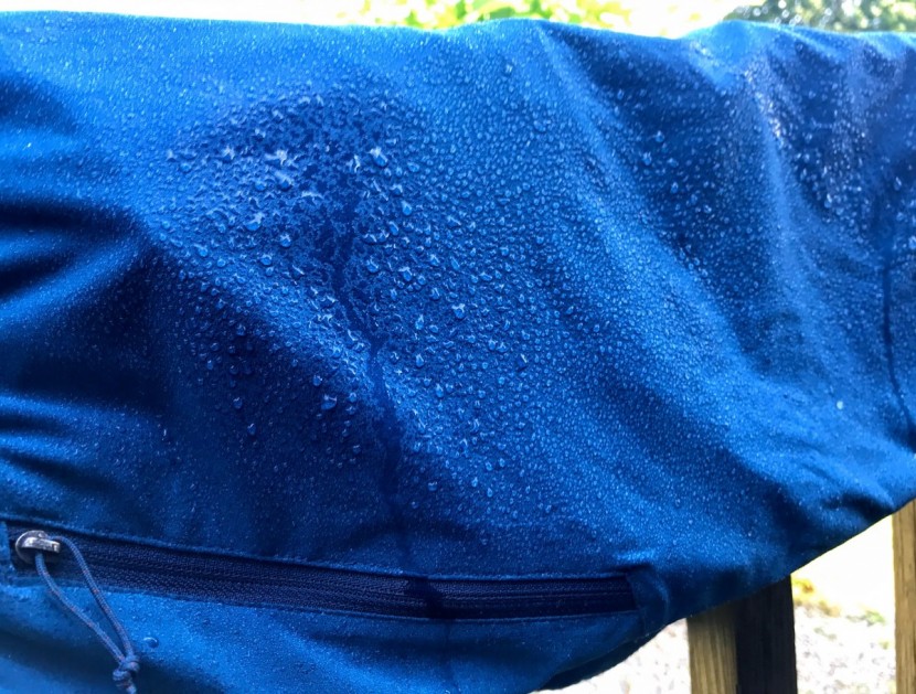 patagonia nine trails short - this model has decent water resistance, but the thin material dries...