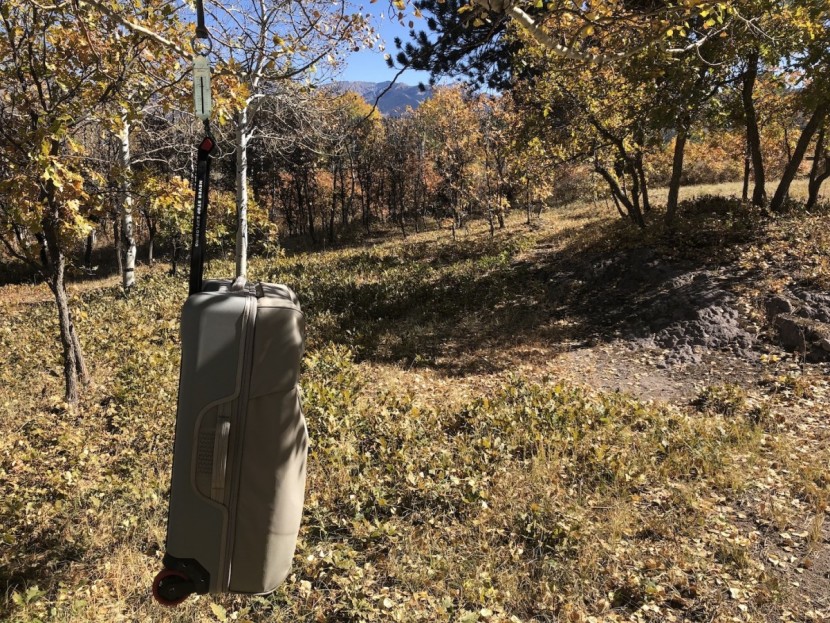 the north face stratoliner 75 - weighing the stratoliner using a spring scale.
