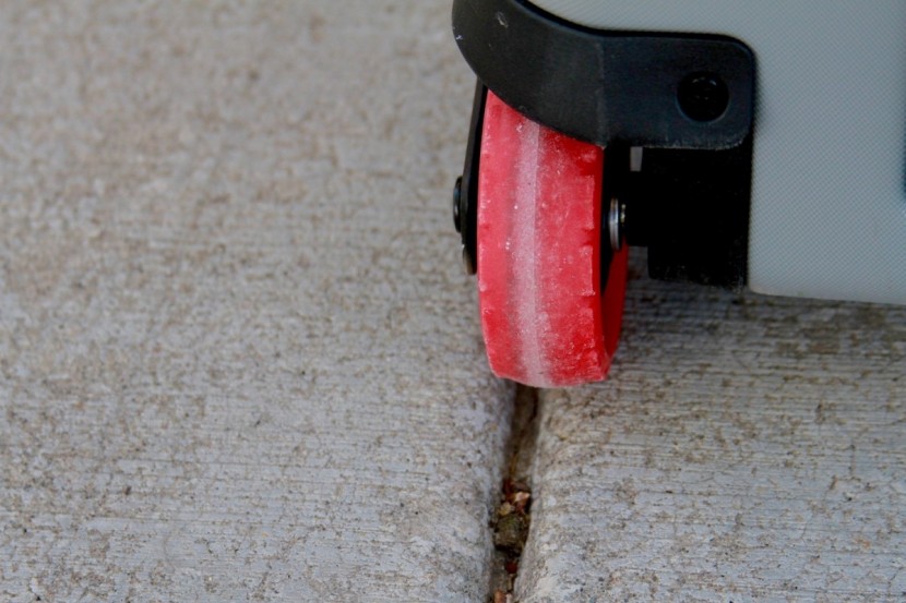 the north face stratoliner 75 - the plastic wheels are pretty solid and flat, offering a smooth and...