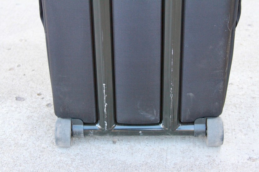 luggage - this model uses two skateboard wheels in its roller design for a...