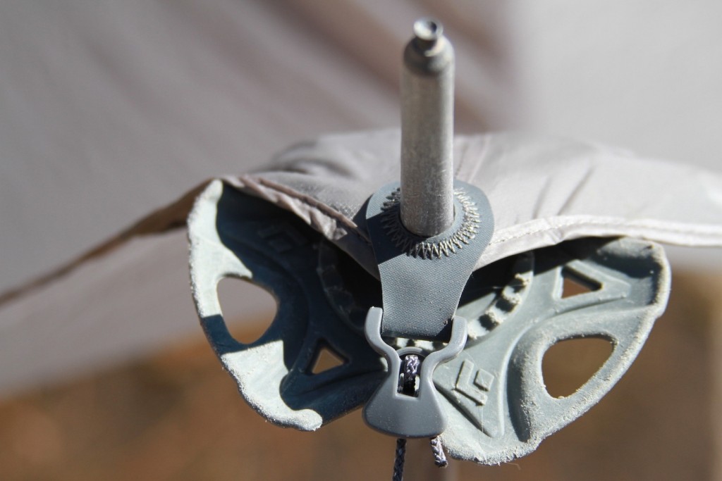 ultralight tent - a look at the pole compatible grommets and tensioners found on all...