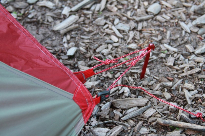 msr reflex 2 ul - a look at the tethering construction. the provided tent pegs aren&#039;t...