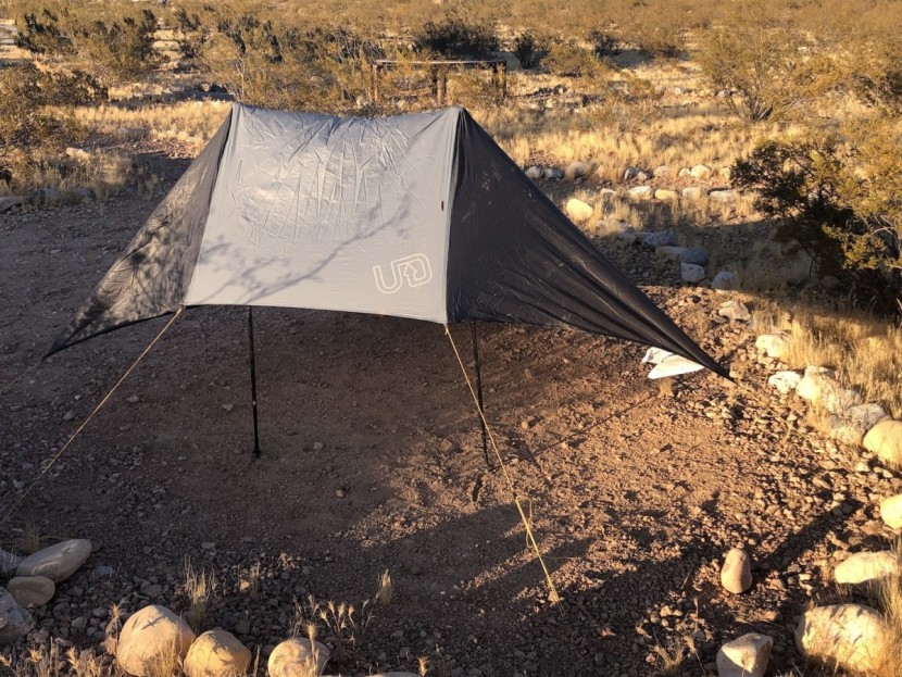 ultimate direction fk tarp - the awning above provides nice protection from rain. if you want to...