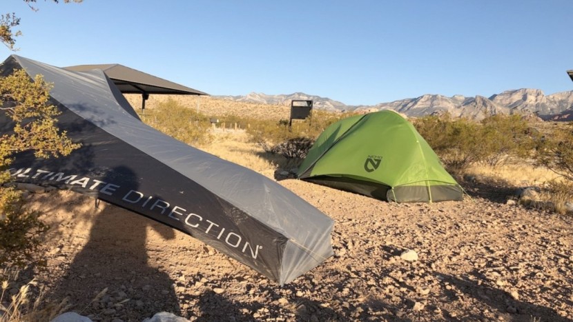 ultralight tent - here we set up our shelters in the infamously windy campground at...