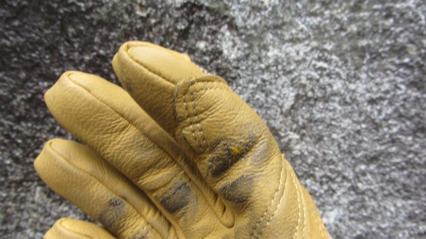 climbing glove - the index finger is typically one of the first spots to wear through.