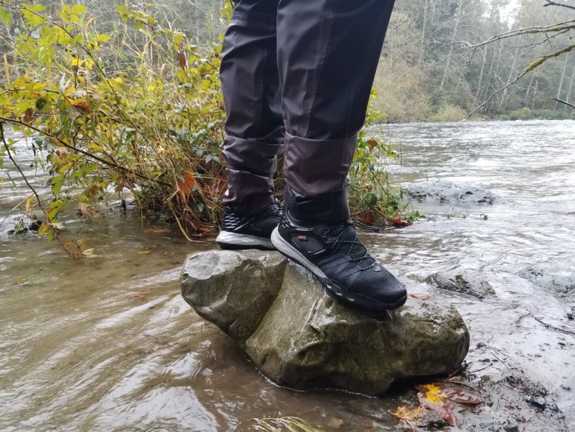 teva terra-float churn it up - we had a hard time stuffing insulating layers into these shoes...