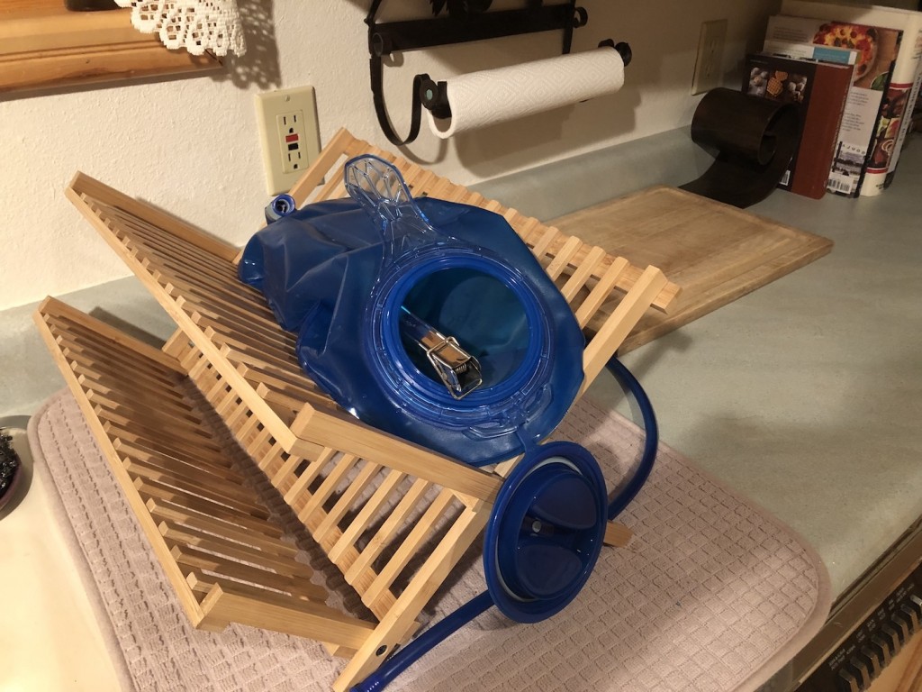 DIY drying rack for water bladders - simple and free! 