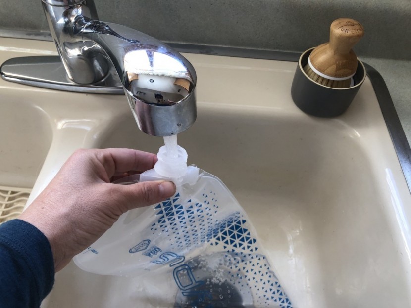 platypus hoser - filling from a tap is super easy! even when bunched in the bottom of...