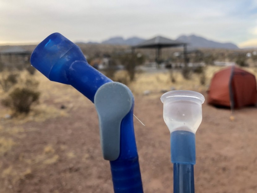 hydration bladder - a look at the diameter of two different options. the camelbak crux...