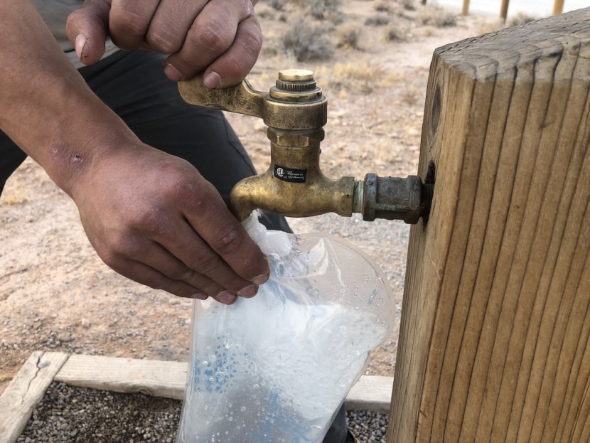 platypus hoser - filling it up at a campground tap is easy. no fancy handles, but the...