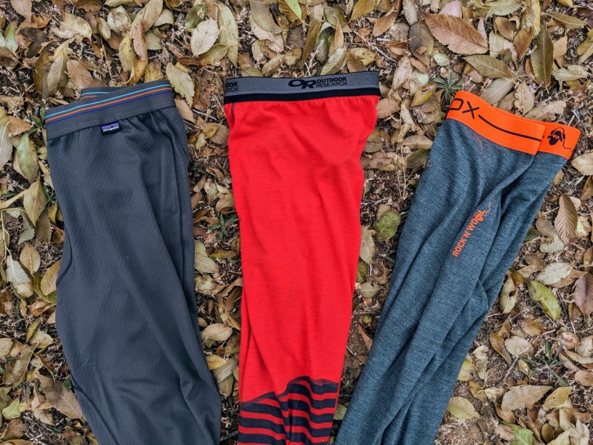long underwear men - left to right: patagonia capilene midweight, a full synthetic;...