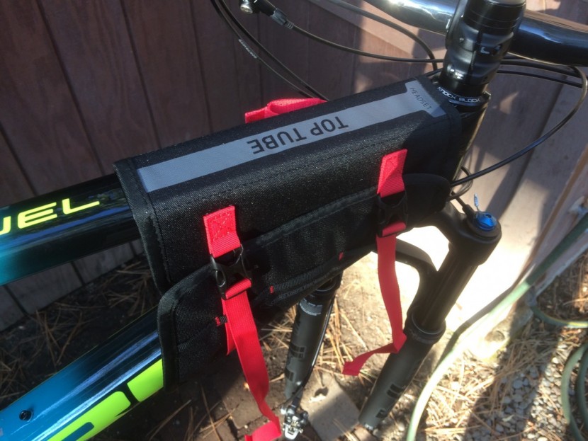 evoc travel bag pro - the top tube/frame padding is intuitive and labeled well.