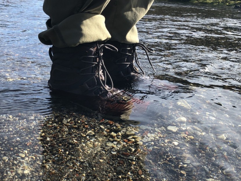 keen targhee lace high - after testing them by standing here in this lake for 10 minutes, we...