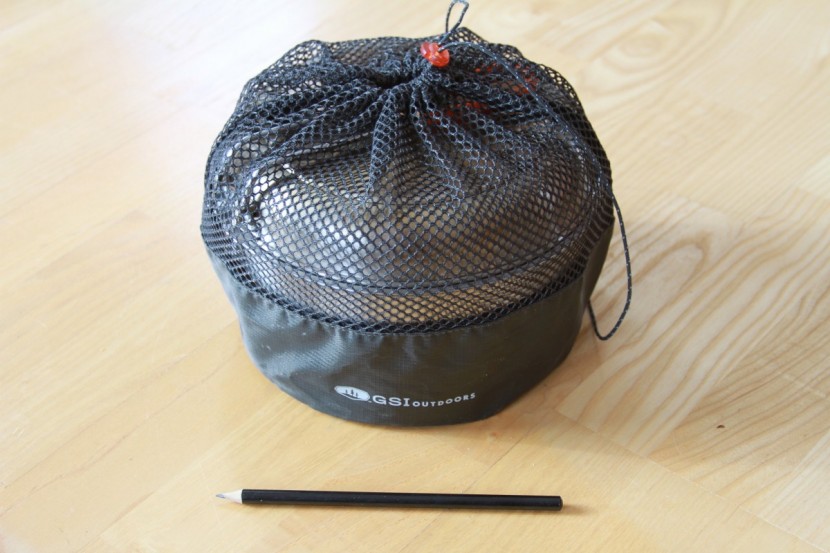 gsi outdoors glacier basecamper - a look at the relative size in comparison to a standard pencil.