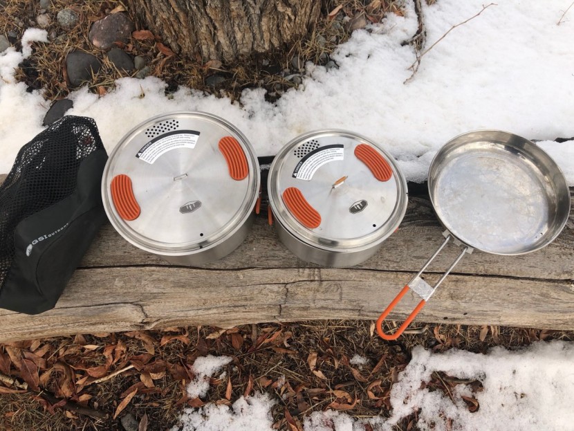 camping cookware - the gsi glacier basecamp is made of stainless steel, offering...