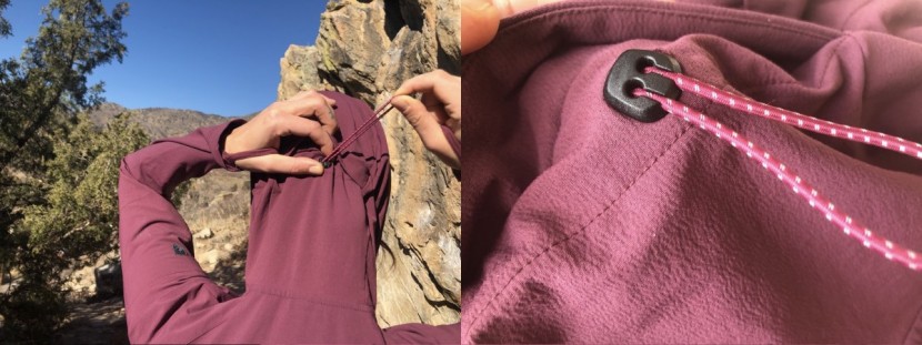 kuhl travrse pullover for women - the hood adjustment on the travrse is unique. sinking the cords into...