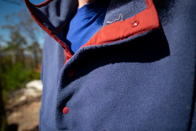 patagonia lightweight synchilla snap-t - the snaps don&#039;t extend down too far and the fleece is warm.