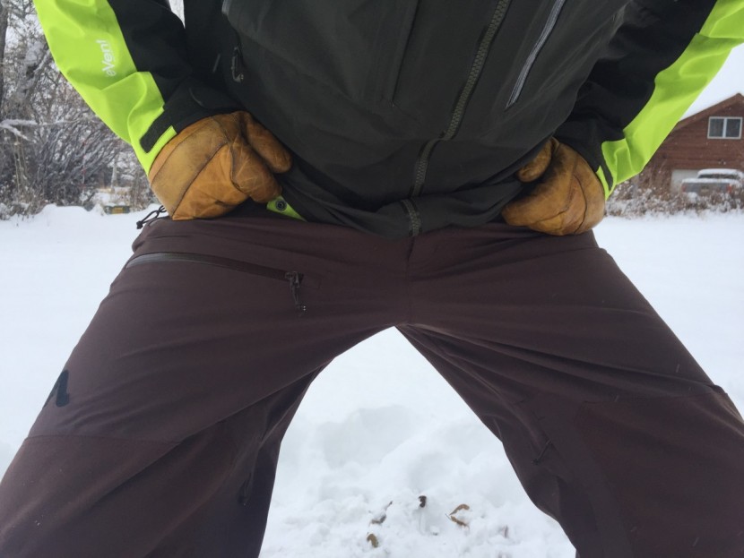 flylow gear baker bib - we thought the baggy cut and low crotch were a bit confining...